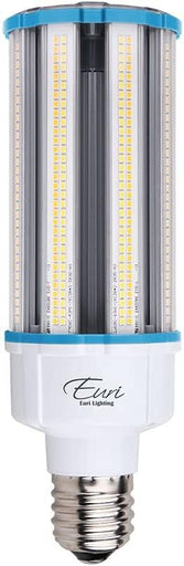 Euri Lighting ECB63W-303sw, LED Corn Bulb, CCT (3K, 4K, 5K) & Wattage Tunable (63W, 54W, 36W), 135-150LM/W, 100~277VAC, Step Dimming, IP64, Fully Enclosed Rated, DLC 5.1, UL, White -  LeanLight