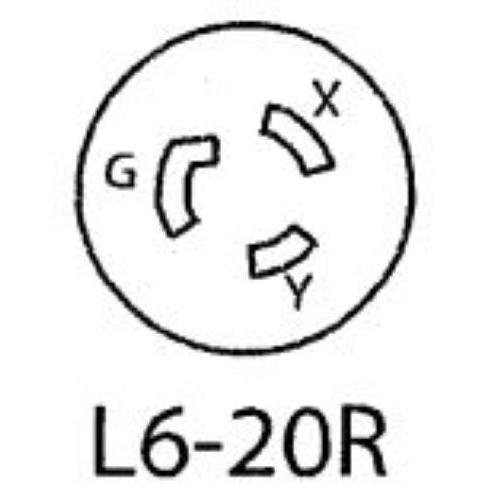 Leviton 2320 NEMA L6-20R 20 Amp 250 Volt Single Locking Receptacle - 2P, 3W-LeanLight