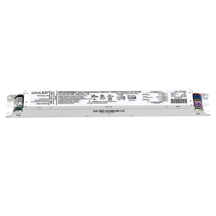 Pack of 10 - eldoLED *2743WE OPTOTRONIC 20W Constant Current 0-10V Dimmable LED Driver, Programmable Linear OTi20/120-277/700DIM-1LG2 (Osram 57431) -  LeanLight