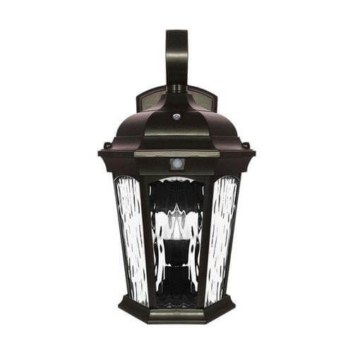 Smart LED Flame Bronze Wall Lantern with Clear Lens - 3000K, 12W, 120V - LeanLight