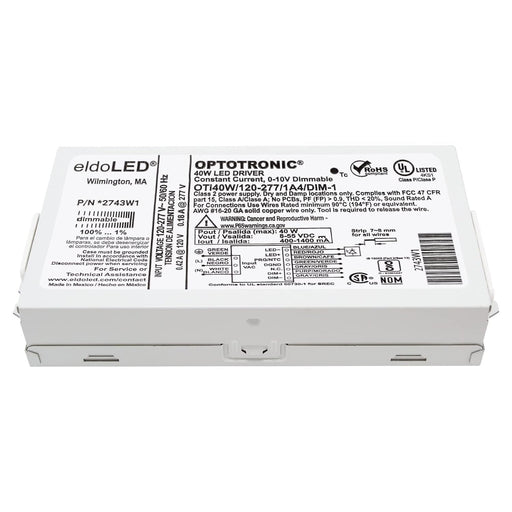 eldoLED OTi40W/120-277/1A4 DIM-1 OPTOTRONIC Compact 40 Watts Constant Current LED Driver - 0-10V Dim, 2743W1 (Osram 57351) -  LeanLight