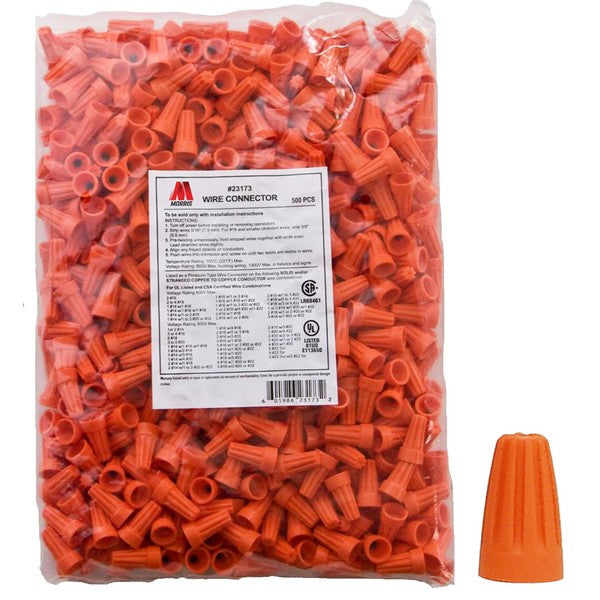 Orange Screw-On Wire Connectors - 22-14 AWG 600V Max
