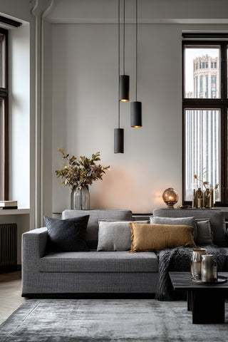 Euri Residential LED 22W 3in. Cylinder Pendant Light 5-CCT Selectable Black