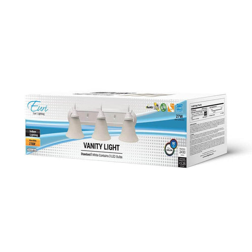 Euri Lighting EIN-VL48WH-1020cec White LED Vanity Light- 2700K, 27W, 120V, 2'-LeanLight
