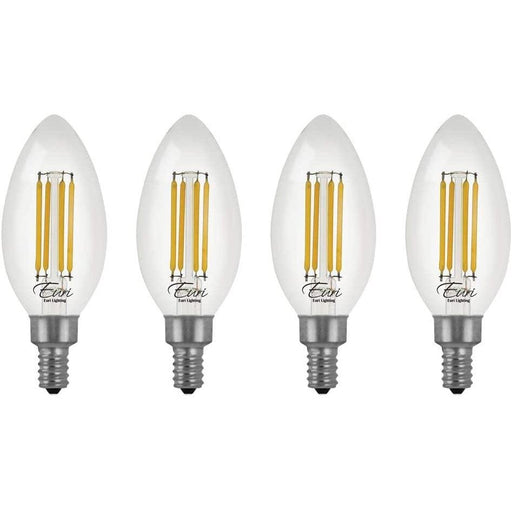 Euri Lighting VB10-3000cec-4 (4 Pack) Dimmable LED Filaments Fan Bulb - B10, E12, 3000K, 5.5W, 120V-LeanLight