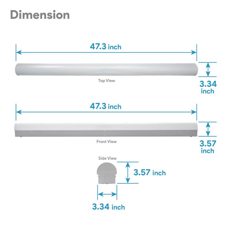 Euri Lighting ELS4-45W103sw 4FT Dual Selectable LED Linear Strip Fixture - 34W-54W, 3500K-5000K-LeanLight