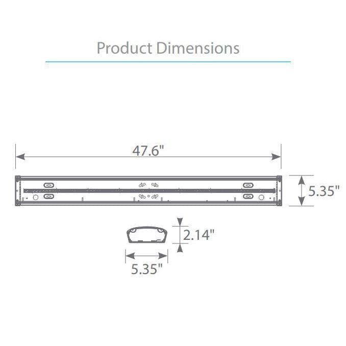 Euri Lighting ESW4-48W103sw Color and Lumen Select LED Wrap Light - 32W-48W, 3500K-5000K, 4FT-LeanLight