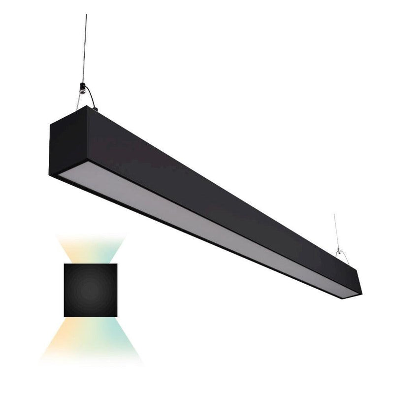 Euri Lighting EUD4-50W103sw-B Direct/Indirect Black LED Suspension Light - 3000K-5000K, 50W, 4'-LeanLight