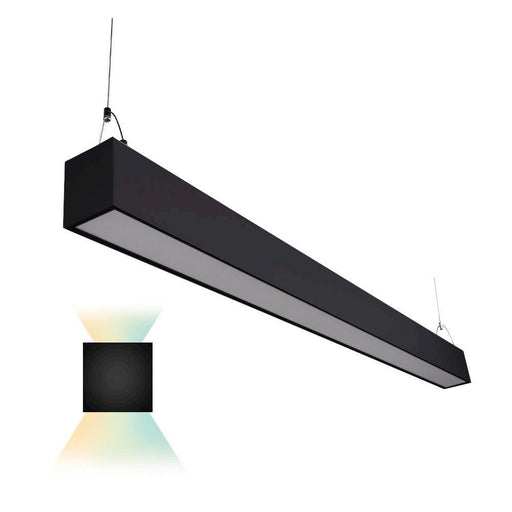 Euri Lighting EUD4-50W103sw-B Direct/Indirect Black LED Suspension Light - 3000K-5000K, 50W, 4'-LeanLight