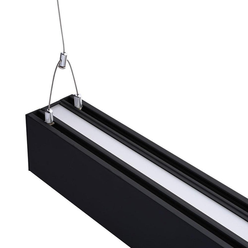 Euri Lighting EUD4-50W103sw-B Direct/Indirect Black LED Suspension Light - 3000K-5000K, 50W, 4'-LeanLight