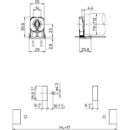 AAG Stucchi 3249-9/S-U-PBT-R (25 Pack) Non-Shunted Red T8 Lamp Holders - G13, 660W, 600V-LeanLight