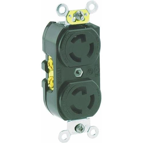 Leviton 4750 NEMA L7-15R 15 Amp 227 Volt Duplex Locking Receptacle with Ground-LeanLight