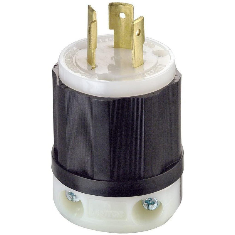 Leviton 2341 NEMA L8-20P 20 Amp 480 Volt Locking Plug with Ground - 2 Pole, 3 Wire-LeanLight