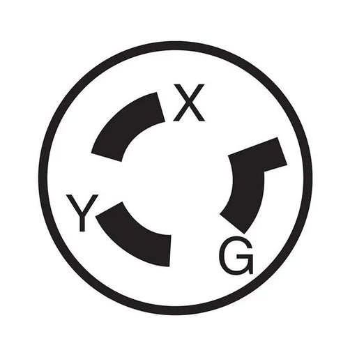 Leviton 2341 NEMA L8-20P 20 Amp 480 Volt Locking Plug with Ground - 2 Pole, 3 Wire-LeanLight