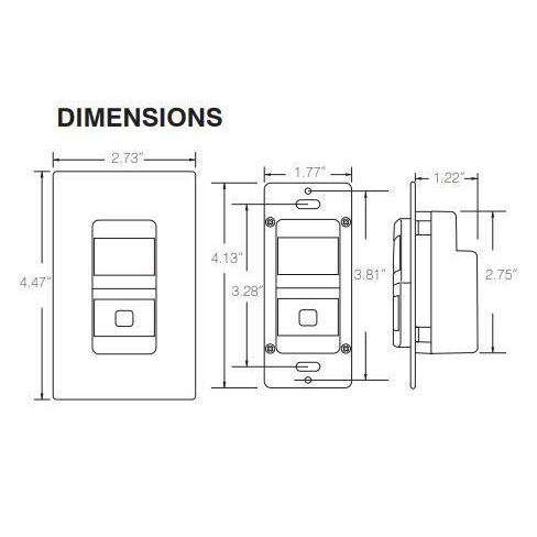 BBS-702SI | Ivory Low Voltage Sensor Light Switch with Screwless Wall Plate - 1 Pole, 12-24VDC-LeanLight