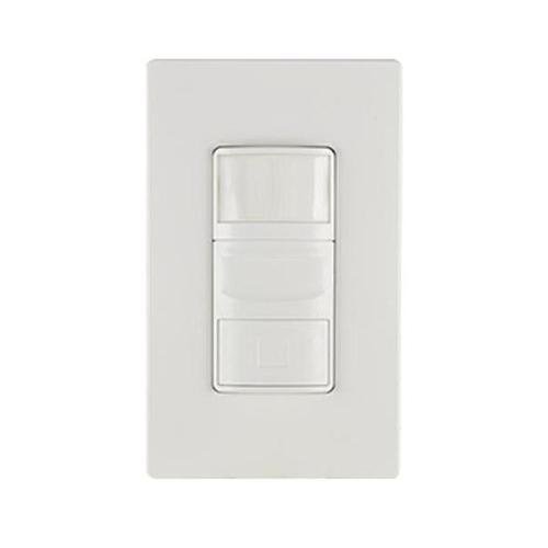 LDS-700SW | Dual-Tech White Wall Switch Sensor with Wall Plate - HFD & PIR, 1 Pole, 120-277VAC-LeanLight