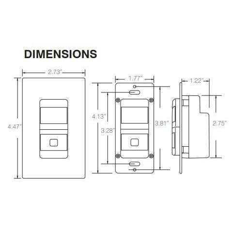 LDS-700SW | Dual-Tech White Wall Switch Sensor with Wall Plate - HFD & PIR, 1 Pole, 120-277VAC-LeanLight
