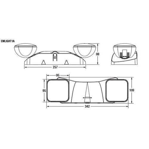 Sylvania 60763 ValueLED EMLIGHT1A3DVTHS/S/WH LED Emergency Light - 6500K, 2W, 120/277V-LeanLight
