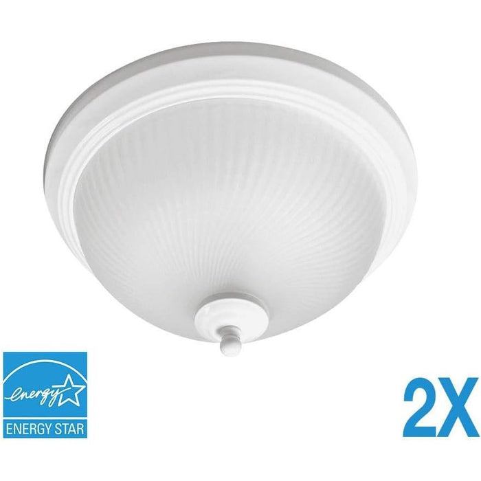 Euri Lighting 70-Watt Matte White Integrated LED Flush Mount (2-Pack)