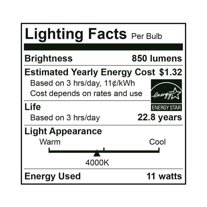 Euri Lighting EB30-11W3020e Dimmable LED BR30 Flood Lamp - 2700K, 11W=65W, 120V -  LeanLight