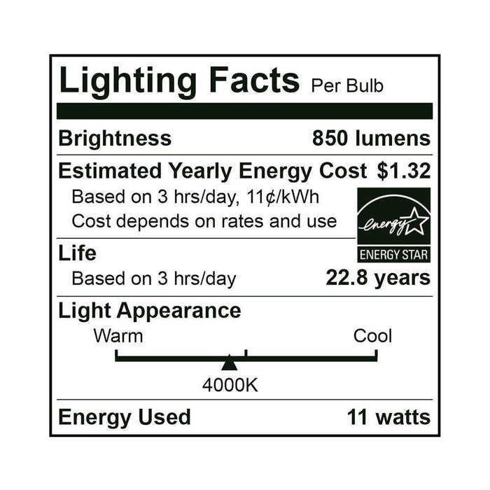 Euri Lighting EB30-11W3040e Dimmable LED BR30 Flood Lamp - 4000K, 11W=65W, 120V-LeanLight