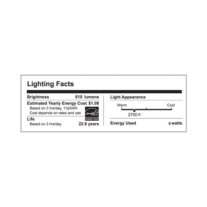 Euri Lighting EIN-WL51WH-1020cec LED Wall Sconce Light - 2700K, 9W 
