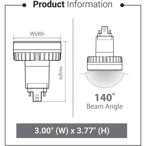 Euri Lighting EPL-2140Hv Non-Dim Hybrid (A+B) LED Vertical PL, G24Q, 12W (26W Equal) 1100lm, Bright White (4000K), 80 CRI, AC120-277V, 140° Angle, Damp Rated, UL, 5YR 50K HR WTY, One Count -  LeanLight