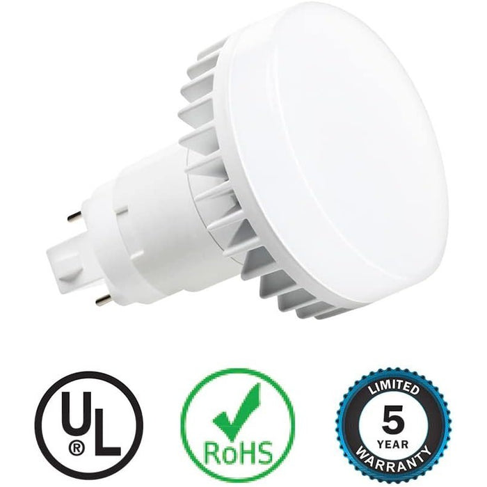 Euri Lighting EPL-2140Hv Non-Dim Hybrid (A+B) LED Vertical PL, G24Q, 12W (26W Equal) 1100lm, Bright White (4000K), 80 CRI, AC120-277V, 140° Angle, Damp Rated, UL, 5YR 50K HR WTY, One Count-LeanLight