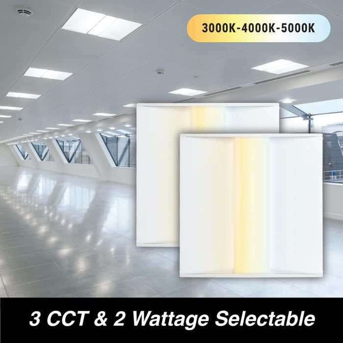 Euri Lighting ETF22-35W103sw-2 (2 Pack) 2x2 Color and Wattage Select Center Basket LED Troffer -  LeanLight