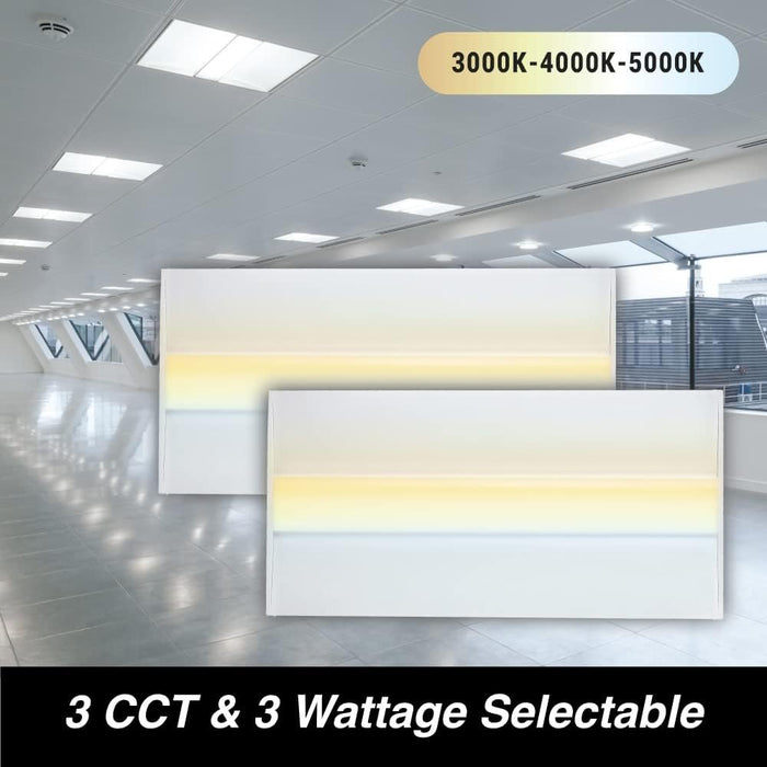 Euri Lighting ETF24-50W103sw-2 (2 Pack) 2x4 Color and Wattage Select Center Basket LED Troffer -  LeanLight