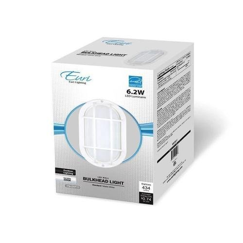 Euri Lighting LED White Bulkhead Wall Light with Frosted Lens - 5000K, 6.2W, 120V - EOL-WL14WH-2050e-LeanLight