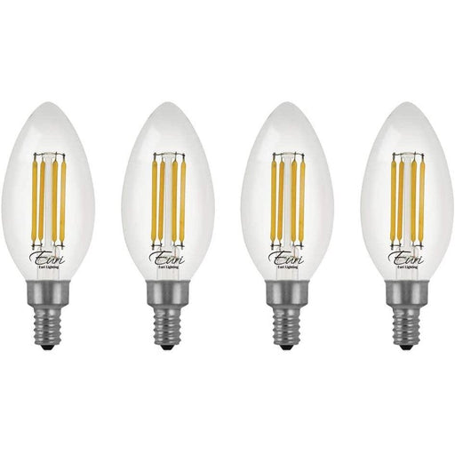 Euri Lighting VB10-3000cec-4 (4 Pack) Dimmable LED Filaments Fan Bulb - B10, E12, 3000K, 5.5W, 120V -  LeanLight