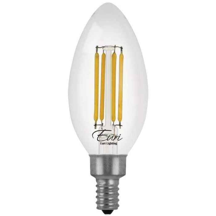 Euri Lighting VB10-3000cec-4 (4 Pack) Dimmable LED Filaments Fan Bulb - B10, E12, 3000K, 5.5W, 120V -  LeanLight