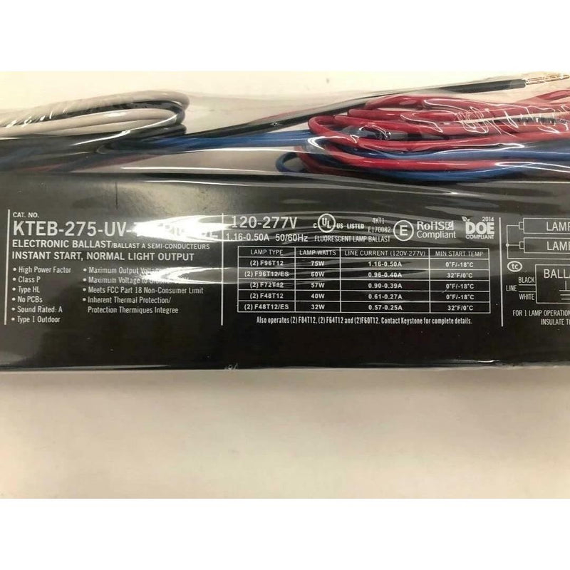 Keystone Technologies KTEB-275-UV-TP-PIC-SL 120-277V Electronic Ballast For (2) F96T12-LeanLight