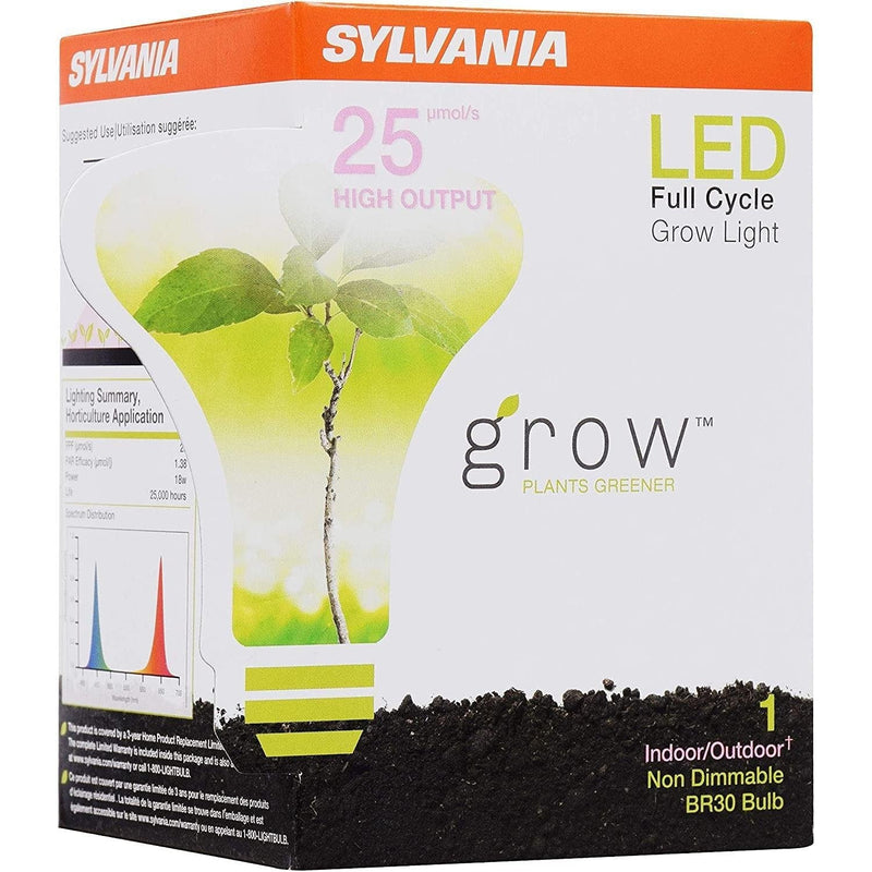 Sylvania ULTRA LED BR30 Grow Lamp with E26 Medium Base - 18W, 120V - 40071-LeanLight