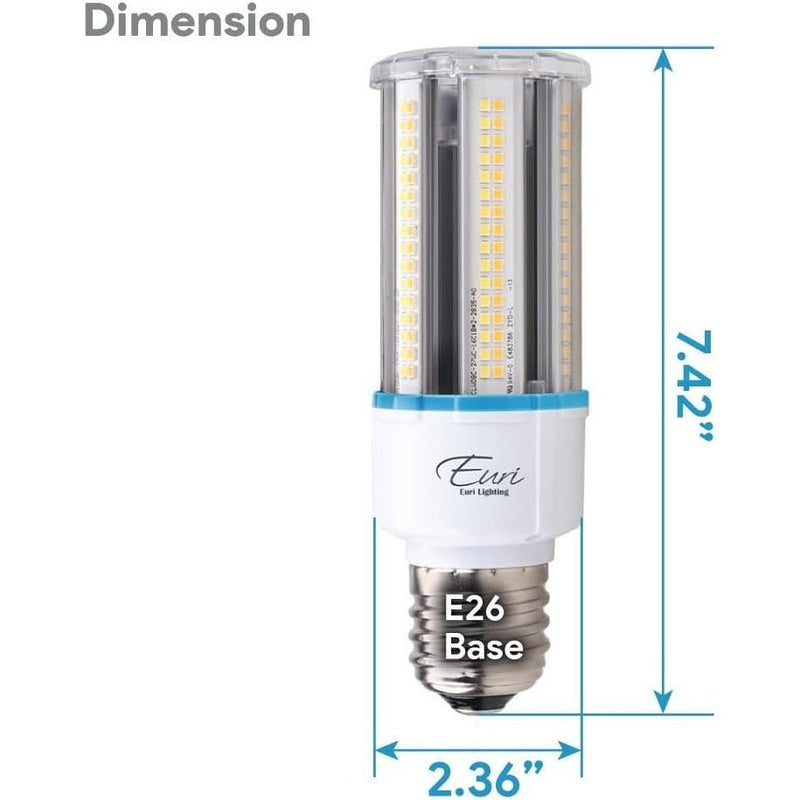 Euri Lighting 27 Watt Color and Wattage Selectable LED Corn Bulb with E26 Base - ECB27W-303sw-LeanLight