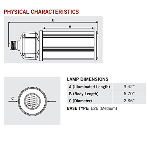 Keystone LED HID Retrofit Lamp with Medium Base - 5000K, 27W=100W, KT-LED27HID-E26-850-D/G2-LeanLight