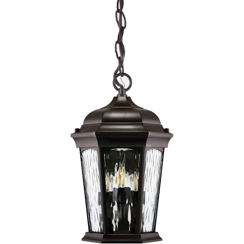 Euri Lighting EHL-130W-MD, Flickering Flame Hanging Lantern with Security Light (3000K)-LeanLight
