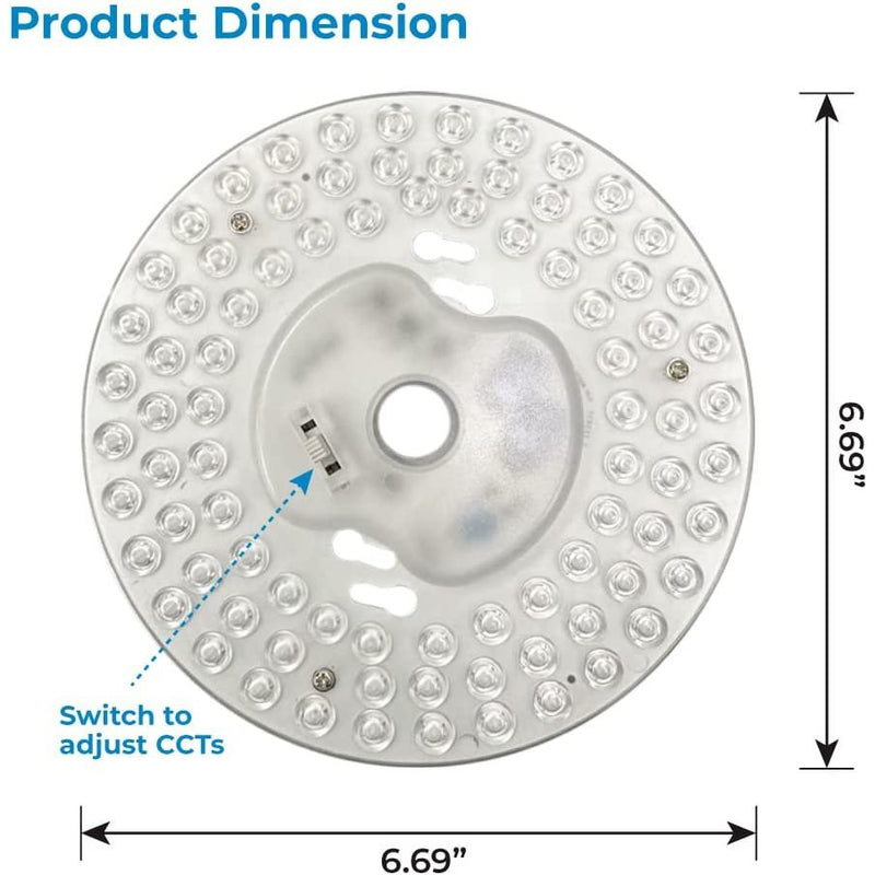 Euri Lighting EMP-2000cec-20, Dimmable LED Light Engine, 6.69" Diameter, 20W (120W Equal), 1800lm, 3000K, 4000K, 5000K, 90+ CRI, Energy Star, CEC Compliant, 5YR, 50K Hour WTY-LeanLight