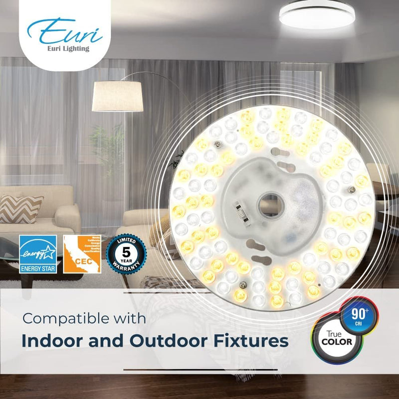 Euri Lighting EMP-2000cec-20, Dimmable LED Light Engine, 6.69" Diameter, 20W (120W Equal), 1800lm, 3000K, 4000K, 5000K, 90+ CRI, Energy Star, CEC Compliant, 5YR, 50K Hour WTY-LeanLight