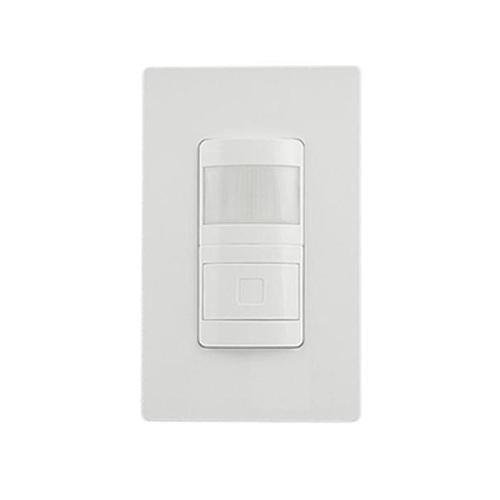 LBS-700SW | White Sensor Light Switch with Screwless Wall Plate - PIR, 1 Pole, 120-277VAC-LeanLight