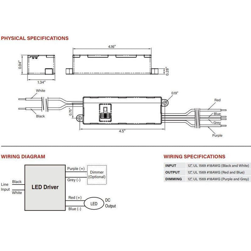 Keystone KTLD-15-UV-PS300-54-VDIM-LP1 Power Select 15W LED Driver - 200-300mA, 120/277V-LeanLight