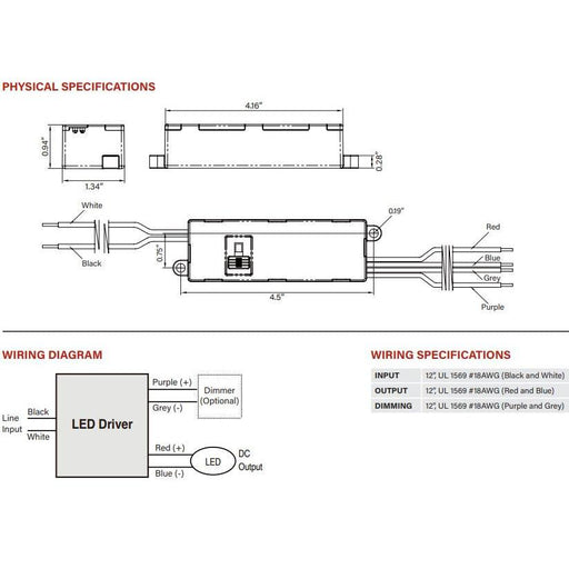 Keystone KTLD-15-UV-PS300-54-VDIM-LP1 Power Select 15W LED Driver - 200-300mA, 120/277V-LeanLight