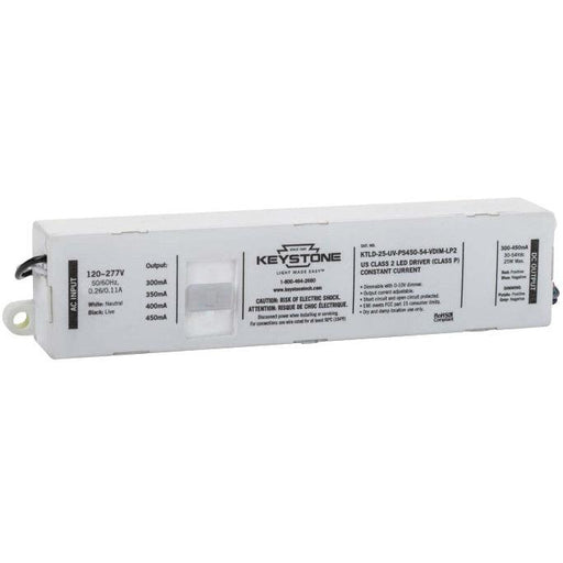 Keystone KTLD-25-UV-PS450-54-VDIM-LP2 Power Select 25W LED Driver - 300-450mA, 120/277V-LeanLight
