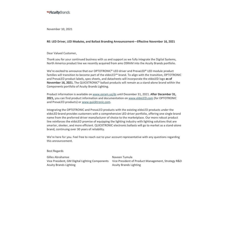 eldoLED OTi40W/120-277/1A4 DIM-1 OPTOTRONIC Compact 40 Watts Constant Current LED Driver - 0-10V Dim, 2743W1 (Osram 57351)-LeanLight