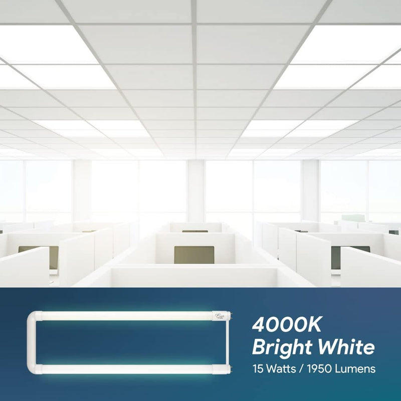 Euri Lighting EUB-15W304H, 6” Hybrid U-Bend (Works with or Without Ballast) 15W, 1950lm, 4K, AC120~277V, Double End Power, Shatterproof Glass, NSF, DLC5.1, 5YR, 50K HR WTY-LeanLight