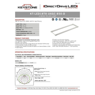 Keystone Technologies KT-LED18T8-U6GC-850-D-KT-LED18T8-U6GC-850-D-12 LeanLight