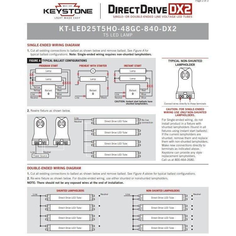 Keystone Technologies KT-LED25T5HO-48GC-840-DX2-25 LeanLight