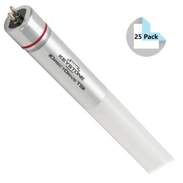 Keystone KT-LED25T5HO-48GC-850-DX2 (25 Pack) Ballast Bypass T5 LED Tubes - 5000K, 25W, 120/277V, 4'-LeanLight