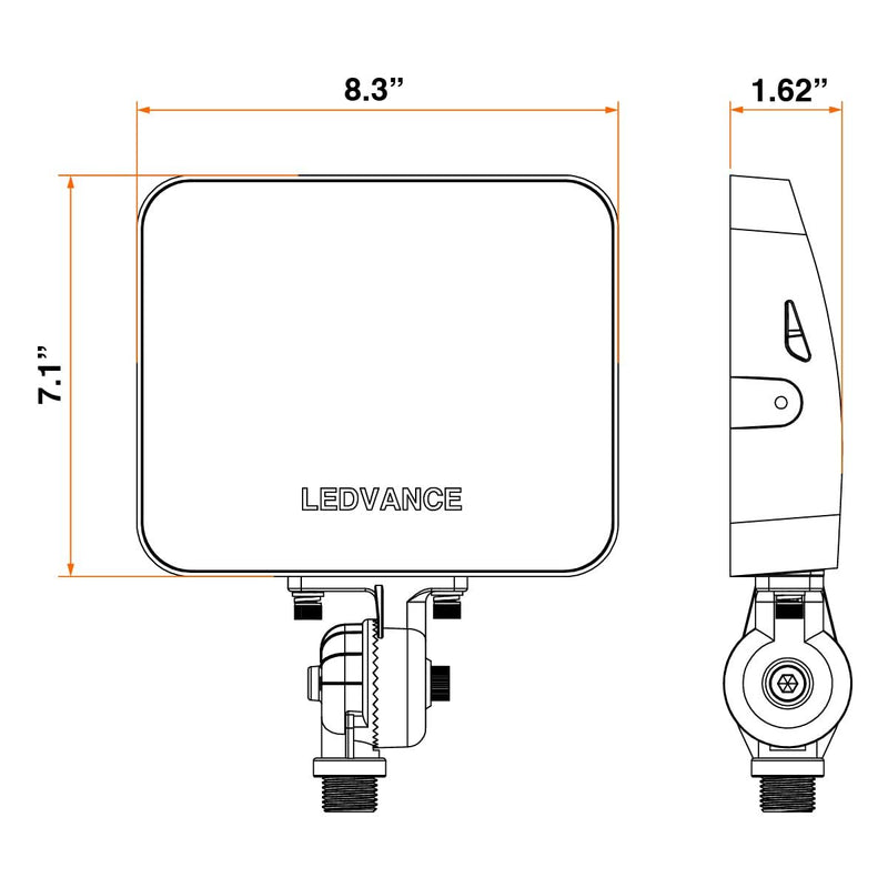 Sylvania LED Wide Flood Light Luminaire, 3 CCT Select 3000K / 4000K / 5000K-LeanLight